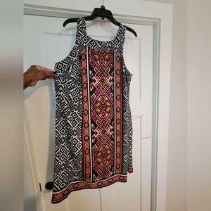 Geometric Pattern Sleeveless Dress